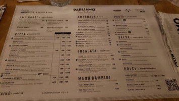 Parliamo Pizza E Pasta Cariló menu