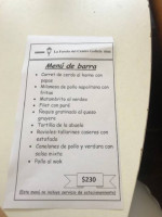 La Farola del Centro de Galicia menu