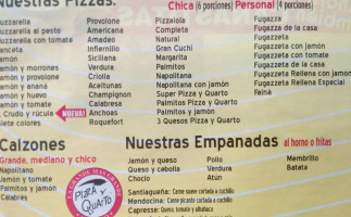 Pizza Y Quarto menu