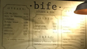 Bife menu