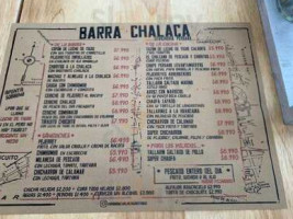 Barra Chalaca menu