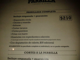 La Parrilla menu