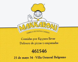 Makkaroni Fabrica De Pastas menu