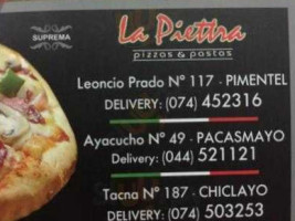 La Piettra menu