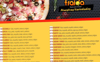 Fraida Pizzas Y Empanadas menu