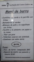 La Farola del Centro de Galicia menu