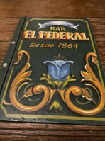 Bar El Federal menu
