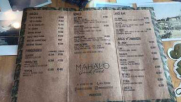 Mahalo Honest Food menu