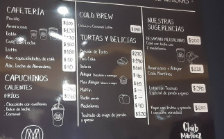 Café Martínez menu