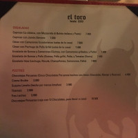 El Toro menu