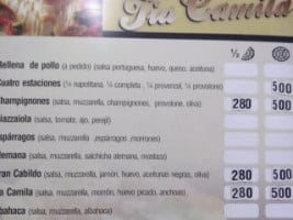 Tia Camila menu