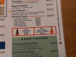 Jay's menu