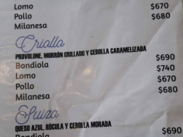 La San Martin menu