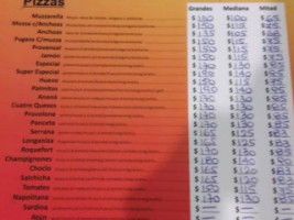 Pizzeria El Tata menu