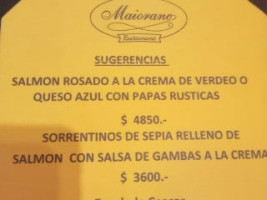 Maiorano menu