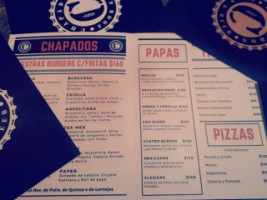 Chapados Food Beer menu