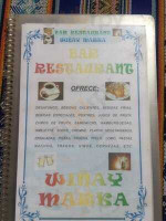 Wiñay Marka menu