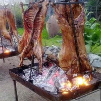 Lechones Avalos outside