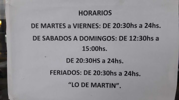 Lo De Martin Cardápio