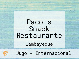 Paco's Snack Restaurante